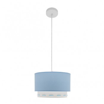 Distribuidor - Lâmpadas Diversas | Colgantes Infantil | COLGANTE TRAZOS 1XE27 CELESTE REGX30X30 CM Ref: 111293008